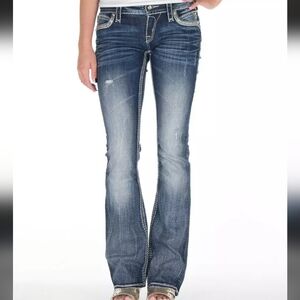 Rock Revival Elanor Womens Sparkle Denim Bootcut Jeans Embellished Indie Street